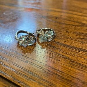 New in Box BP March 2025 Bday Huggie Earrings Aquamarine CZ w/ Hematite Plating